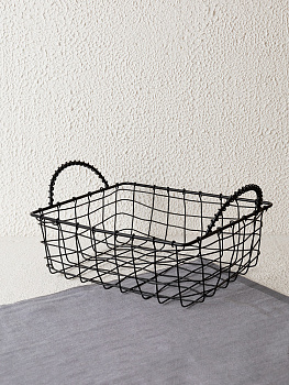 Корзина 25x20x10см DE'NASTIA с ручками черный сталь 000000000001229601