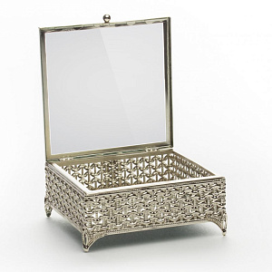 Шкатулка 14х14см серебро 000000000001216380
