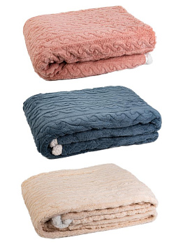 Покрывало 200х230см с мехом ассортименте полиэстер 000000000001229198