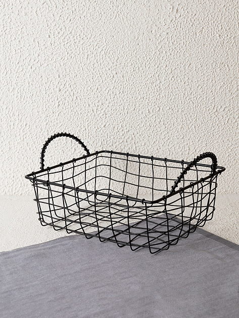 Корзина 25x20x10см DE'NASTIA с ручками черный сталь 000000000001229601