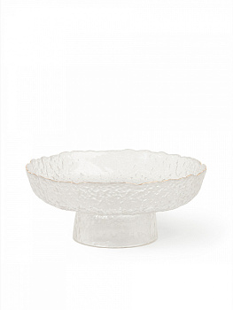 Фруктовница 27см 2л DE'NASTIA Лед золотая кайма прозрачный стекло 000000000001227970