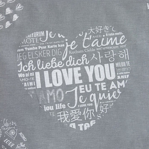 Постельное бельё "Этель" евро Te amo (вид 1) 200 х 217 см, 220 х 240 см, 70 х 70 - 2 шт, бязь 000000000001185838