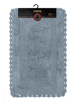 Коврик для ванной 60x100см DE'NASTIA Кружево голубой хлопок 100% 000000000001207086