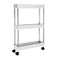 Этажерка 3-х ярусная 40х12х64см LUCKY на колесиках белый пластик