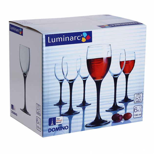 ДОМИНО Набор фужеров для вина 6шт 190мл LUMINARC стекло J0042 000000000001101850