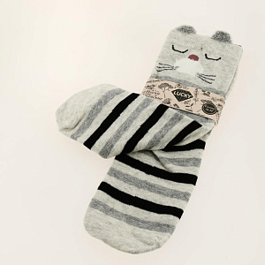 Носки женские р.36-39/23-25 LUCKY дизайн1 высокие мордочки животных 72%хлопок/26%полиэстер 000000000001187744