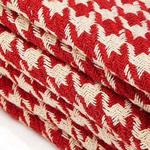 Плед 150х200см LUCKY PEID-DE-POULE SGE-3229 красно-молочный хлопок 80%/полиэстер 20% 000000000001219675