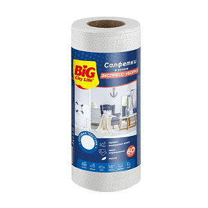 Салфетки 60шт BIG CITY вискозные в рулоне 000000000001214751