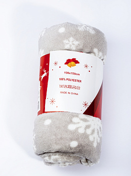 Плед 100х150см Снежинки полиэстер AW-0255 000000000001214899