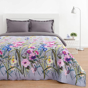 Покрывало Этель "Акварельные цветы" 180х210±5см, розовый, 100% полиэстер 4796230 000000000001200188