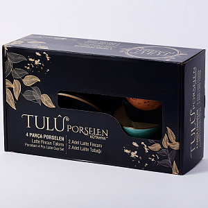 Набор чайный 4 предмета (чашка 350мл-2шт/блюдце-2шт) TULU PORSELEN Turquoise/Coral фарфор 000000000001212348