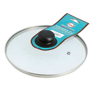 Крышка 22см TIMA металлический обод низкая стекло 000000000001121553