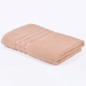 Полотенце махровое 70х130см СОФТИ бордюр 3 полоски бежевый хлопок 100% 000000000001212214