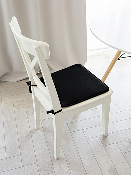 Подушка на стул 40x35x38см DE'NASTIA мемори чёрный полиэстер 000000000001203396