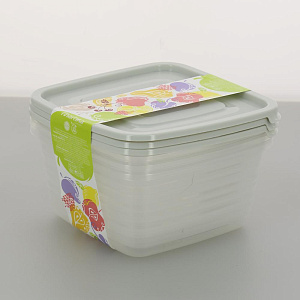 "Контейнер для продуктов (СВЧ) ""Унико"" квадратный 0,9л набор 3шт. С213
" 000000000001106102