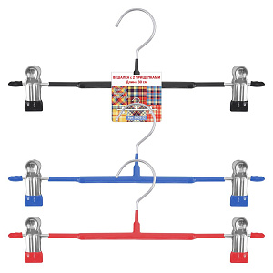Вешалка металл с 2-мя прищепками L30см 3цв, металл с полимерным покрытием (ПВХ) SH26-32 000000000001201957