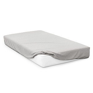 Простыня на резинке 140х200х25см СОФТИ с бурлетами 25см упаковка-ролик светло-серая поплин хлопок 100% 000000000001212029