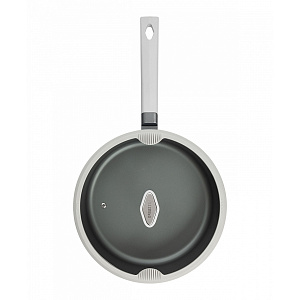 Сковорода с крышкой 28см DE'NASTIA глубокая силикон серый алюминий 000000000001223616