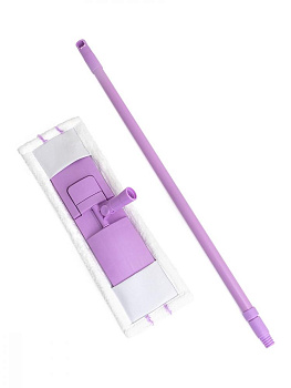 Швабра с телескопической ручкой 70-130см LUCKY с плоской скрабирующей насадкой сиреневая сталь полипропилен полиэстер 000000000001210353
