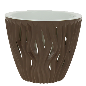 Кашпо со вставкой Вдохновение 3л цвет Мокко артикул КШ-5419 пластик 000000000001194622