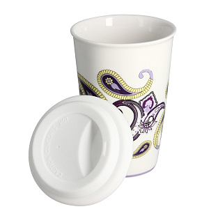 Кружка заварочная 350мл WELLBERG силиконовая крышка фарфор 000000000001154650