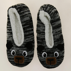 Туфли домашние(тапки) р.39-40 Животные вязаный серый 50%акр 50%пэ J000055(39-40) 000000000001187757