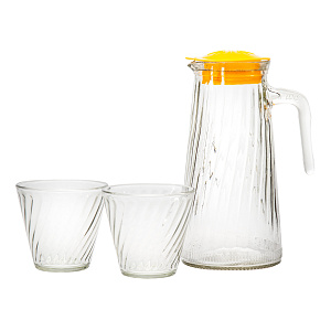 Набор для питья GARBO GLASS Грани (кувшин 800мл/стакан 250мл-2шт) стекло 000000000001217354