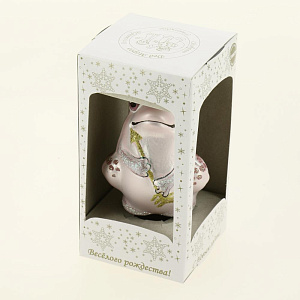 Декоративное украшение Лягушка 12см БИРЮСИНКА розовый стекло 000000000001207667