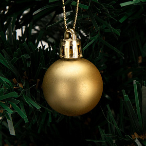 Декоративное украшение Набор шаров 12шт 3см серия Золотая микс пластик 000000000001224099
