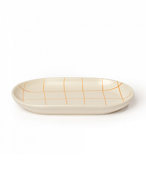 Блюдо овальное 20х16,8см DE'NASTIA lattice коричневый керамика 000000000001231350