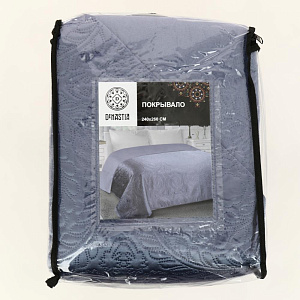 Покрывало DeN Палермо 240х260 атл/мат синий круги U000228 000000000001203056