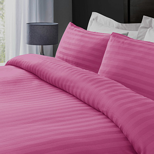 Комплект постельного белья Евро 70х70см-2шт LUCKY фуксия страйп-сатин хлопок 000000000001218153