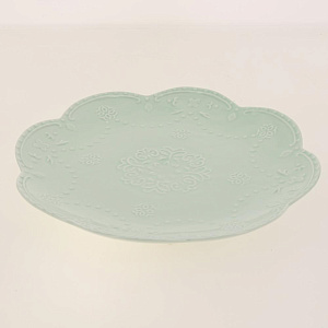 Тарелка обеденная 25см КОРАЛЛ Бабочка светло-зеленая HD-011G 000000000001181057