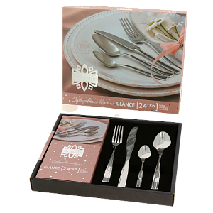 Набор столовых приборов 24 предмета CRISTELLE 6 столовых вилок 6 столовых ложек 6 чайных ложек 6 столовых ножей нержавеющая сталь 000000000001193616