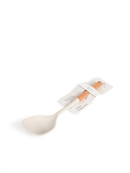 Ложка кулинарная 33x6x4,5см DE'NASTIA Силвуд деревянная ручка молочный силикон/бук 000000000001227995