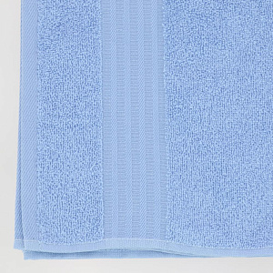 Полотенце махровое 60х100см LUCKY бордюр полосы голубое 100% хлопок 000000000001208935