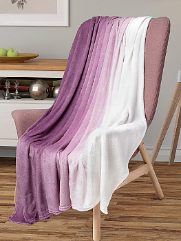 Плед 200x220см LUCKY Градиент сиреневый полиэстер 000000000001200002