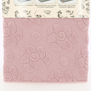 Коврик для сушки посуды 30x40см LUCKY розы розовый жаккард микрофибра 100% полиэстер 000000000001198058