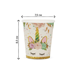 Набор стаканов одноразовых 6шт Единорог 000000000001222145