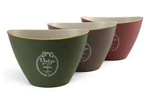 Кашпо 24,5х17,5х15см Vintage конус микс пластик 000000000001216373