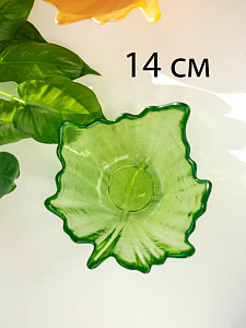 Ваза-конфетница 14см EFE glass Листик прозрачный зеленый стекло 000000000001213532