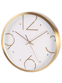 Часы настенные кварцевые Модерн белый (корпус из алюминия, циферблат из полистирола, питание от батарейки типа AA 25,2x4,2см 79651 000000000001185756