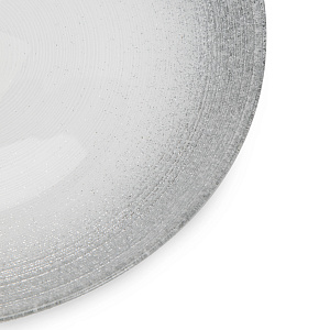 Тарелка десертная 21см GLASSCOM белая с серебром стекло 000000000001219710