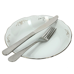 Салатник Серый Орнамент Люкс Хауз, 19 см 000000000001063496