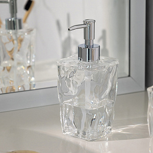 Диспенсер для жидкого мыла 7,7х7,7х17,5см DE'NASTIA ICEBERG прозрачный акрил/пластик 000000000001224747