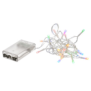 Гирлянда электрическая 2м 20 LED ламп VEGAS Нить разноцветный свет прозрачный провод на батарейках (не входят в комплект) 000000000001214516