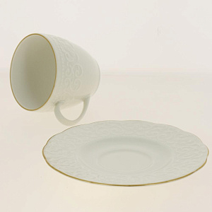 IREM Чайная пара, чашка 200мл,  Отводка золото, костяной фарфор BNIRM02CT520 000000000001189498