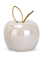 Фигура декоративная Яблоко 10х7,8см белое керамика 000000000001220785