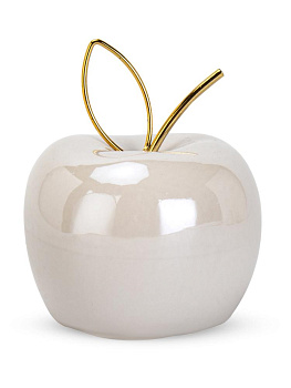 Фигура декоративная Яблоко 10х7,8см белое керамика 000000000001220785