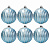 Набор новогодних шаров 6шт 8см Гафра нежно-голубой пластик 000000000001209032